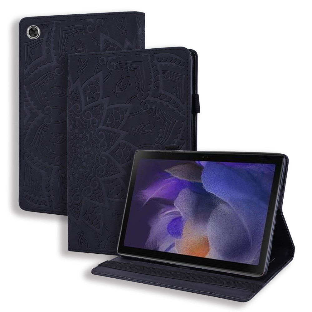  Samsung Galaxy Tab A8 10.5 (2021) Fodral Tryckt Flower Svart