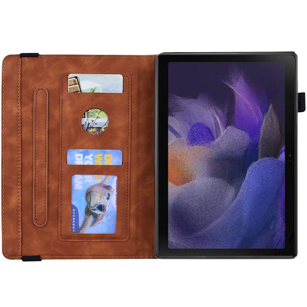  Samsung Galaxy Tab A8 10.5 (2021) Fodral Tryckt Flower Brun