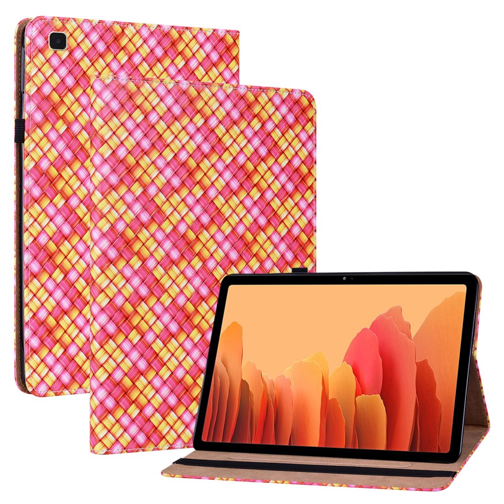  Samsung Galaxy Tab A7 10.4 Fodral Vävd Textur Rosa/Gul