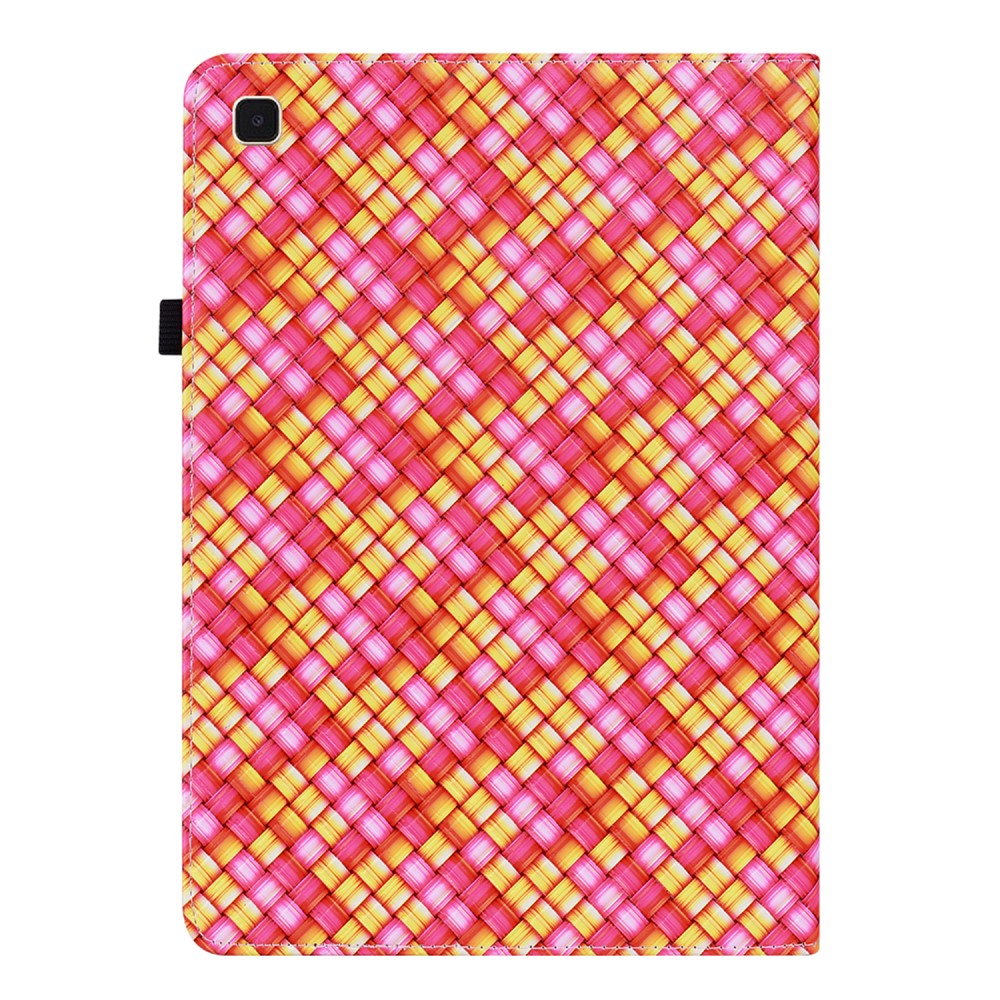  Samsung Galaxy Tab A7 10.4 Fodral Vävd Textur Rosa/Gul