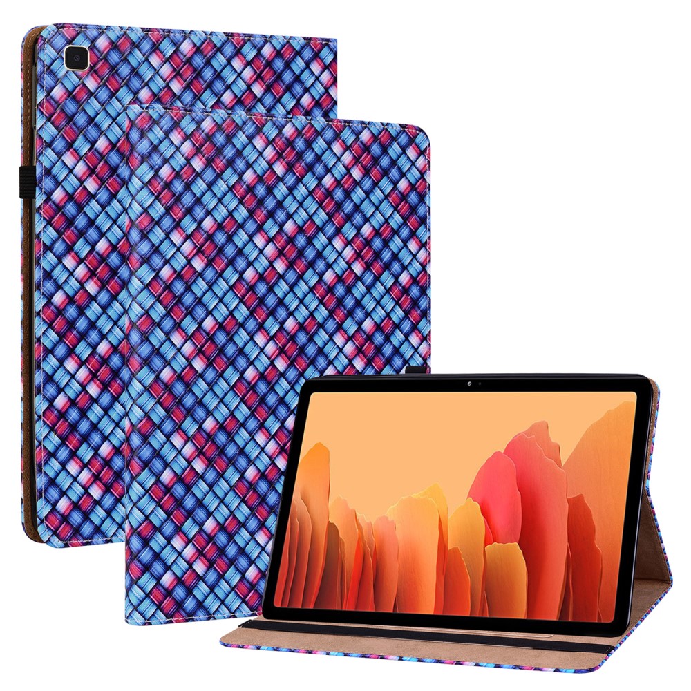  Samsung Galaxy Tab A7 10.4 Fodral Vävd Textur Blå/Rosa