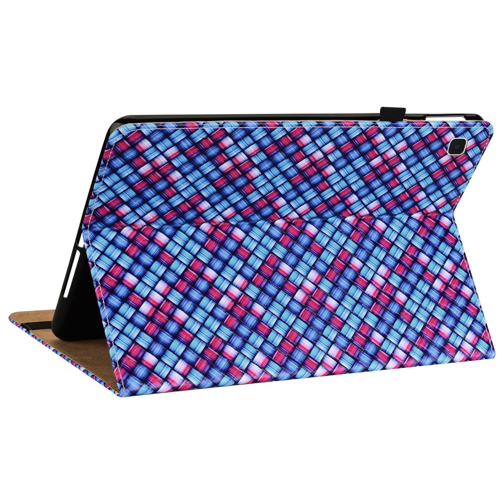  Samsung Galaxy Tab A7 10.4 Fodral Vävd Textur Blå/Rosa
