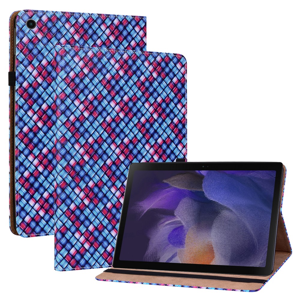  Samsung Galaxy Tab A8 10.5 Fodral Vävd Textur Blå/Rosa