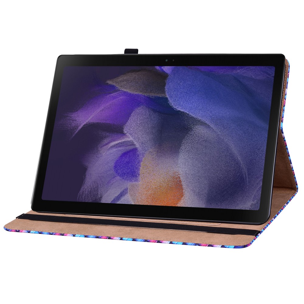  Samsung Galaxy Tab A8 10.5 Fodral Vävd Textur Blå/Rosa