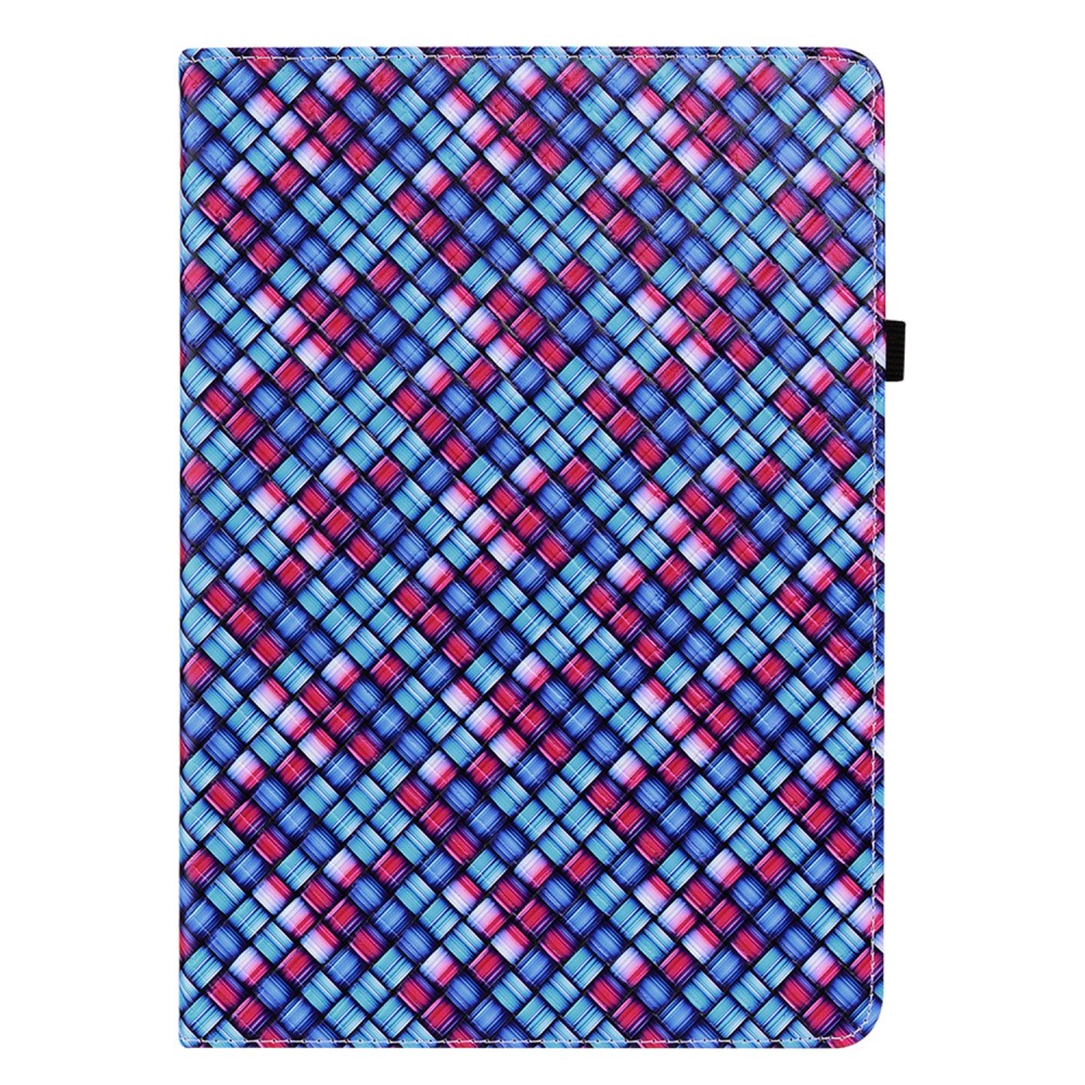  Samsung Galaxy Tab S7 Plus / Tab S8 Plus Fodral Vävd Textur Blå/Rosa