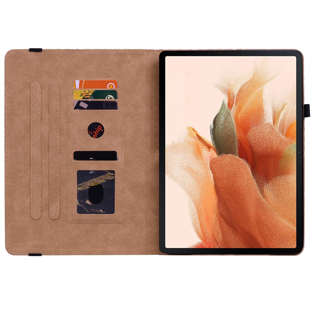  Samsung Galaxy Tab S7 Plus / Tab S8 Plus Fodral Vävd Textur Blå/Rosa