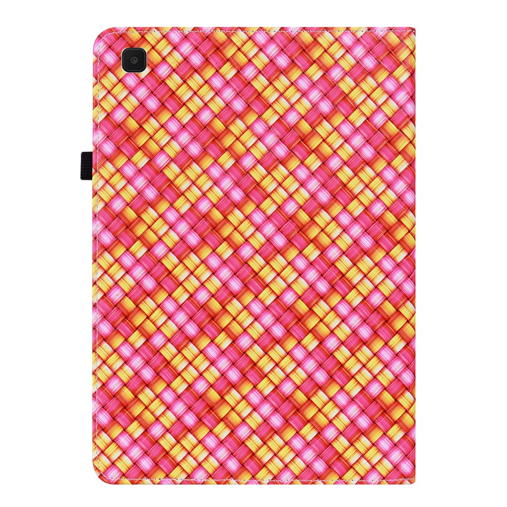  Samsung Galaxy Tab A7 Lite (2021) Fodral Vävd Textur Rosa/Gul