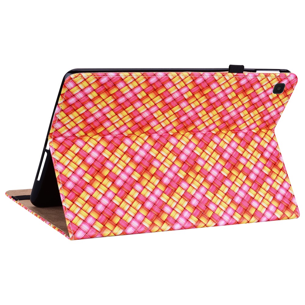  Samsung Galaxy Tab A7 Lite (2021) Fodral Vävd Textur Rosa/Gul