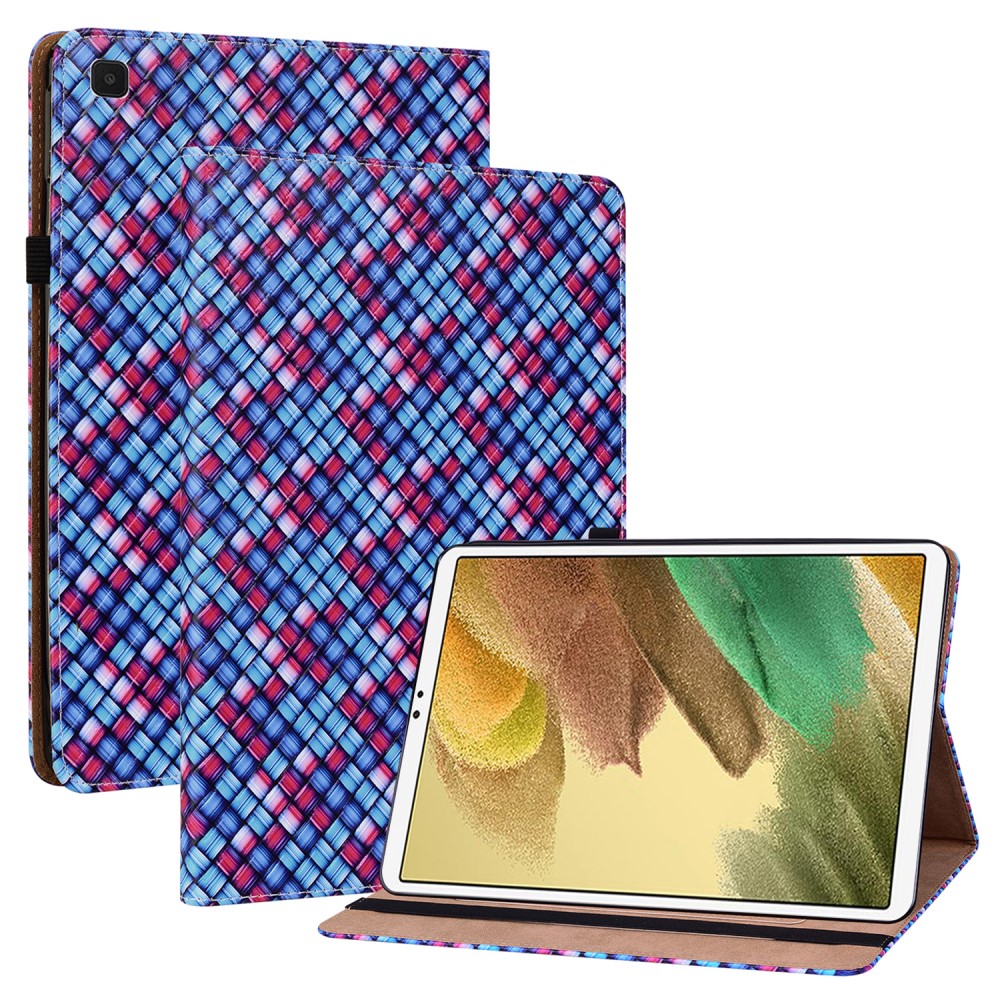  Samsung Galaxy Tab A7 Lite (2021) Fodral Vävd Textur Blå/Rosa