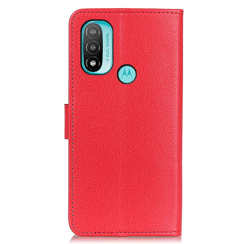  Motorola Moto E20 / E40 Fodral Litchi Textur Röd