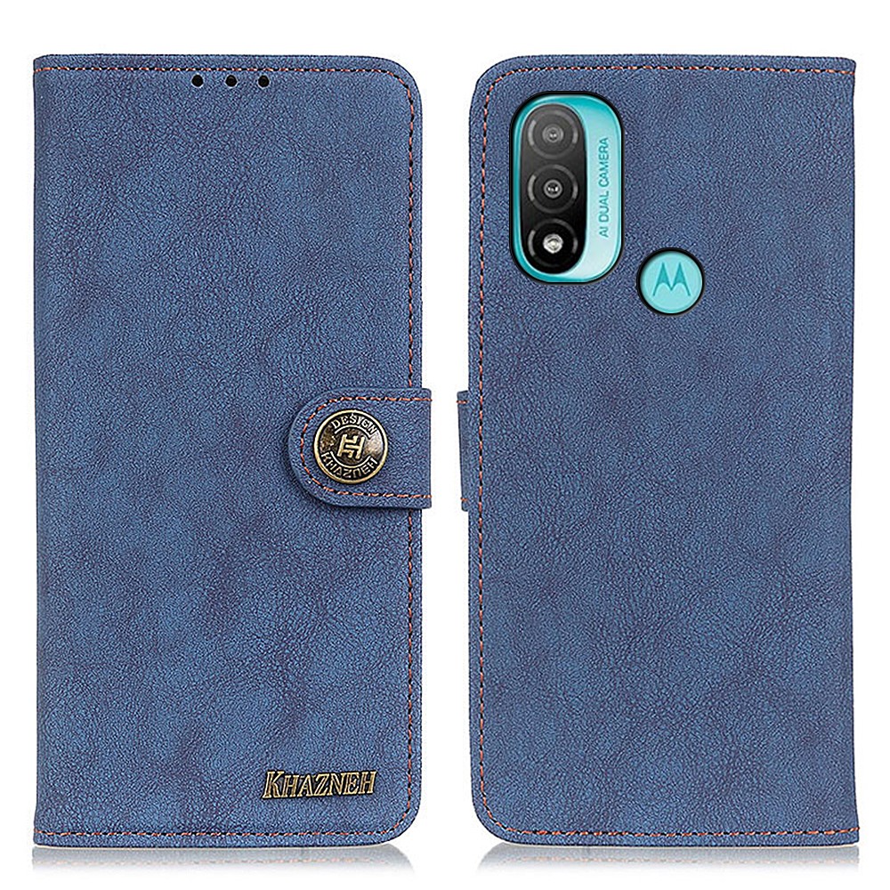 KHAZNEH KHAZNEH Motorola Moto E20 / E40 Fodral Split Läder Blå