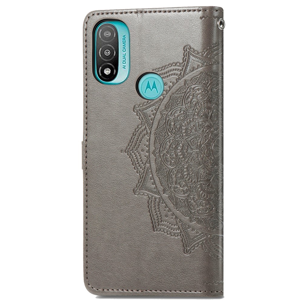  Motorola Moto E20 / E40 Fodral Mandala Läder Grå