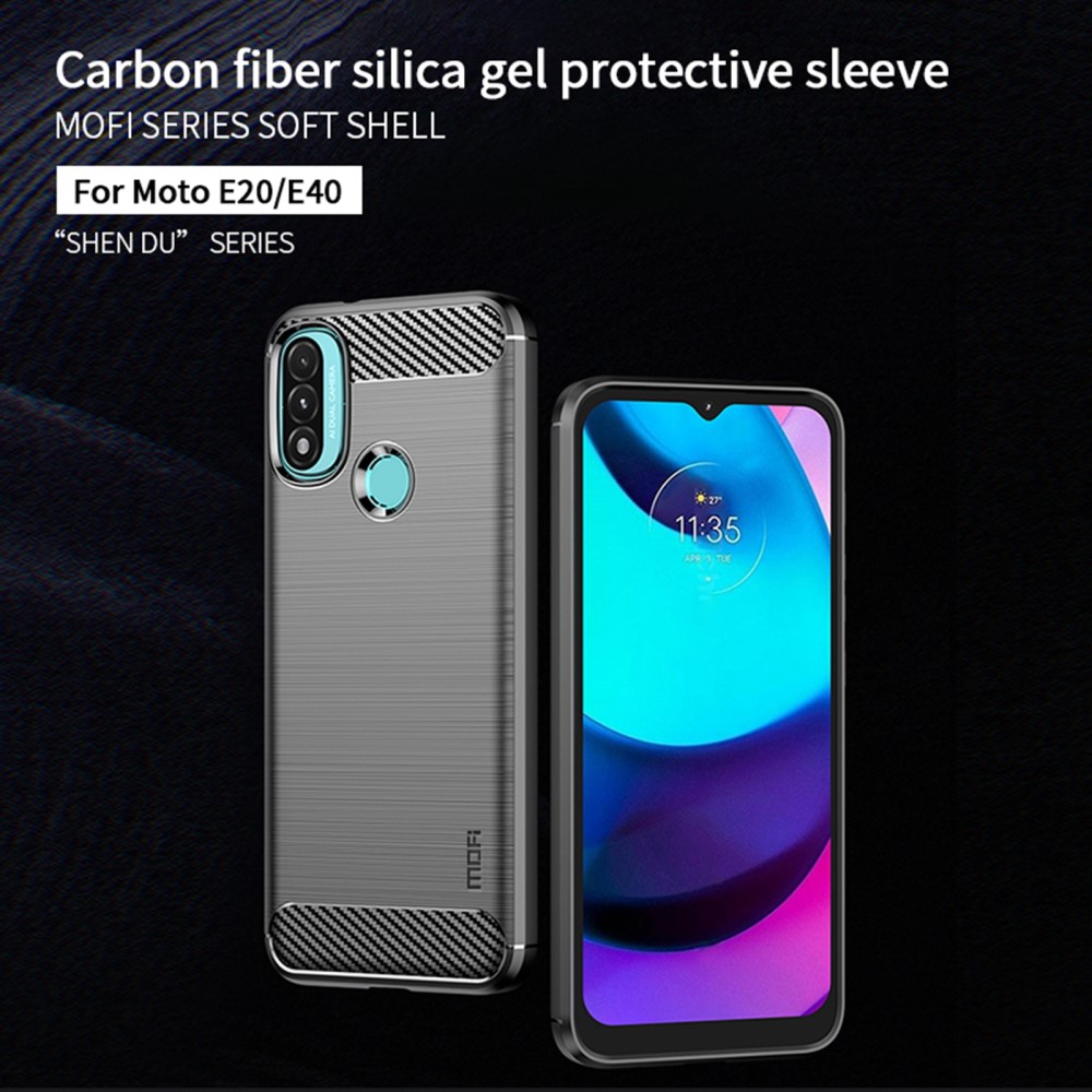 MOFI MOFI Motorola Moto E20 / E40 Skal Borstad Stål Textur Grå