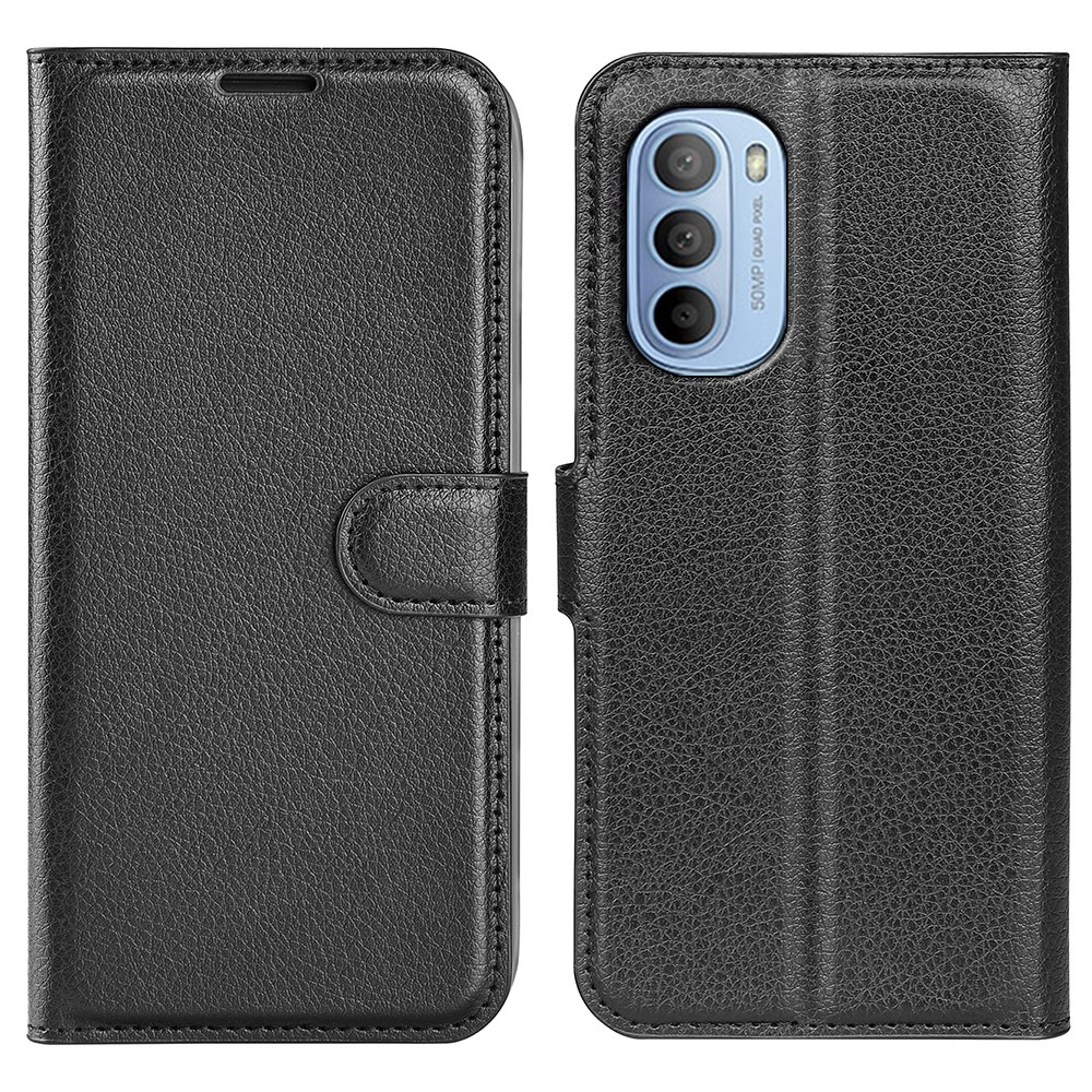  Motorola Moto G31 / G41 Fodral Litchi Textur Svart