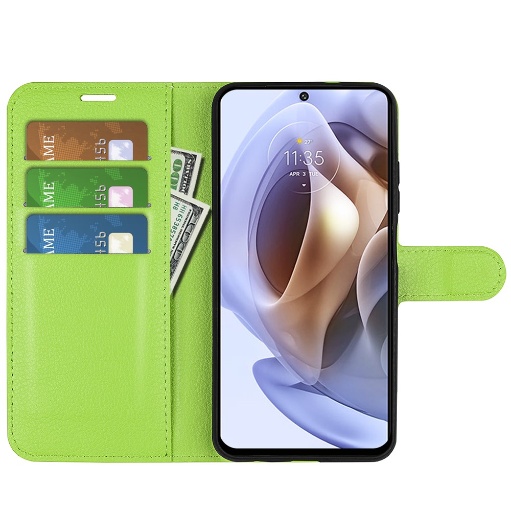  Motorola Moto G31 / G41 Fodral Litchi Textur Grön