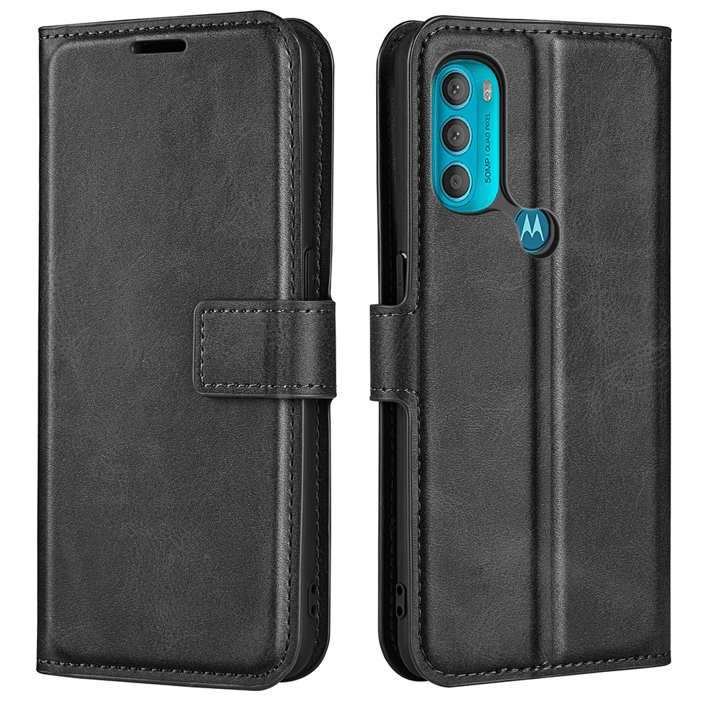  Motorola Moto G71 Fodral Solid Läder Svart
