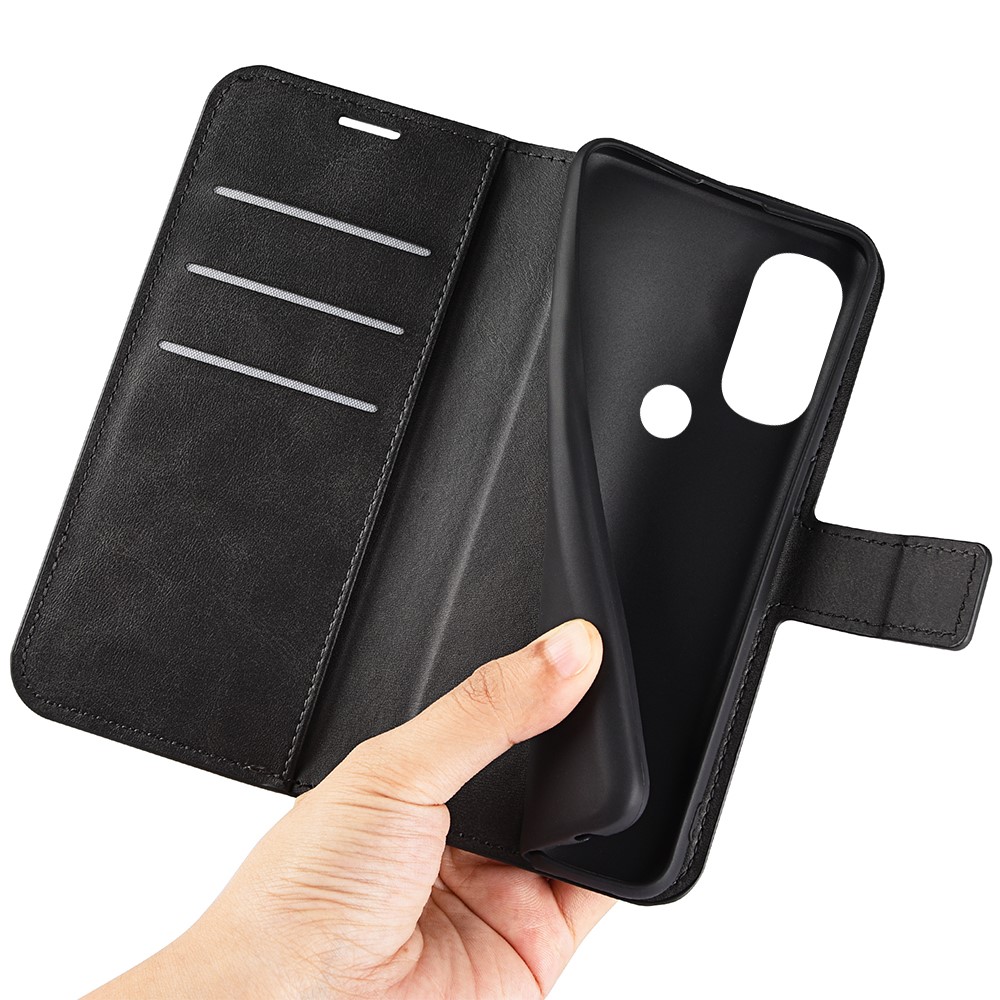  Motorola Moto G71 Fodral Solid Läder Svart