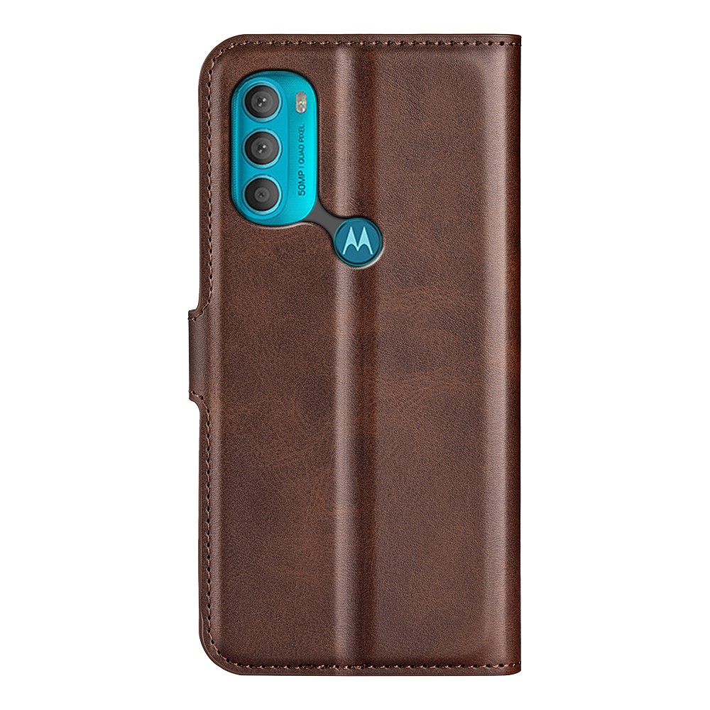  Motorola Moto G71 Fodral Solid Läder Brun