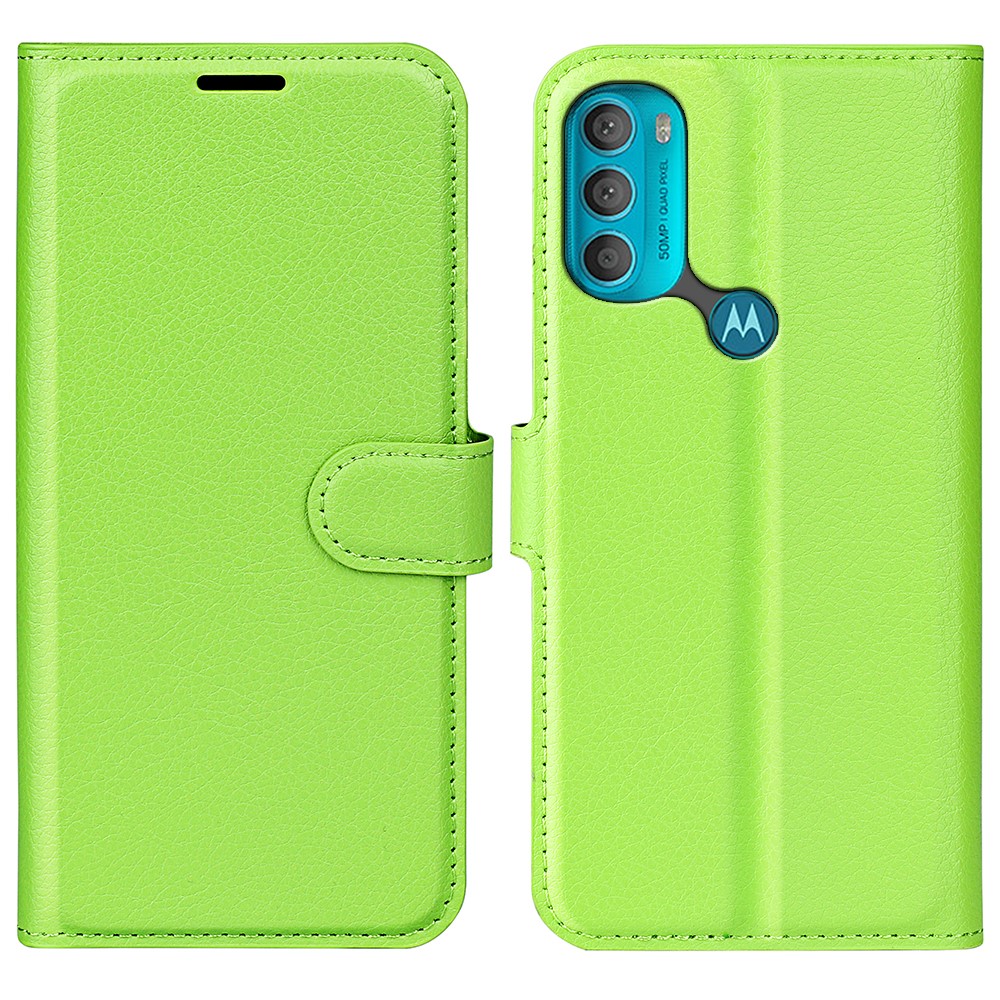  Motorola Moto G71 Fodral Litchi Textur Grön
