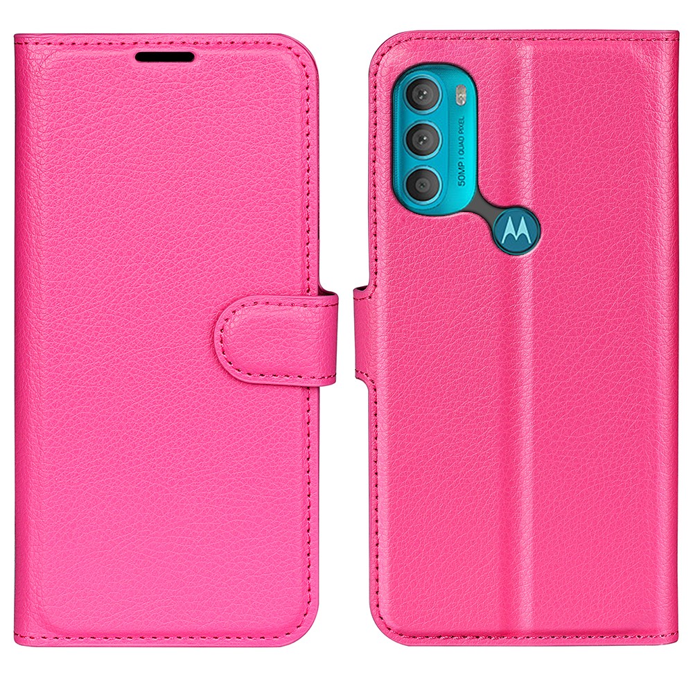  Motorola Moto G71 Fodral Litchi Textur Rosa