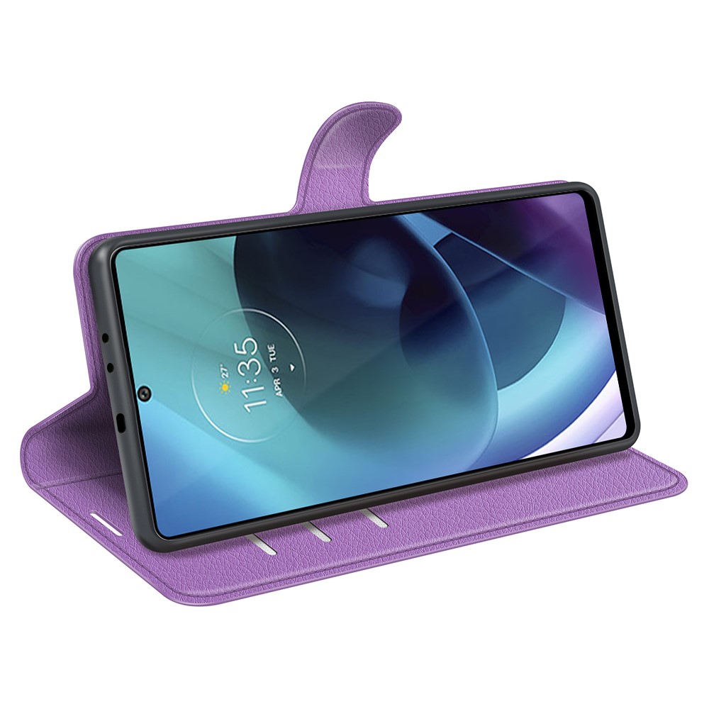  Motorola Moto G71 Fodral Litchi Textur Lila
