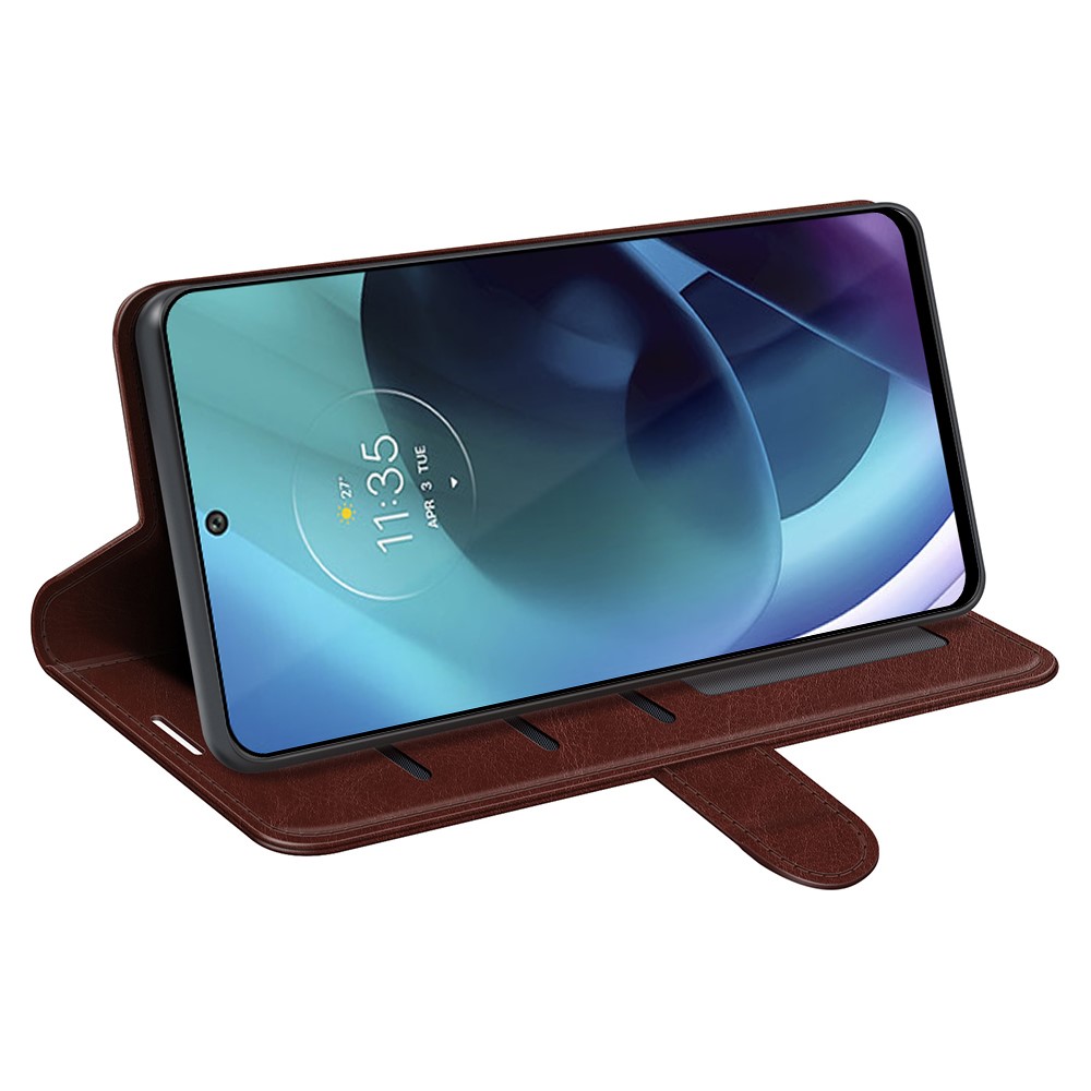  Motorola Moto G71 Fodral Crazy Horse Brun