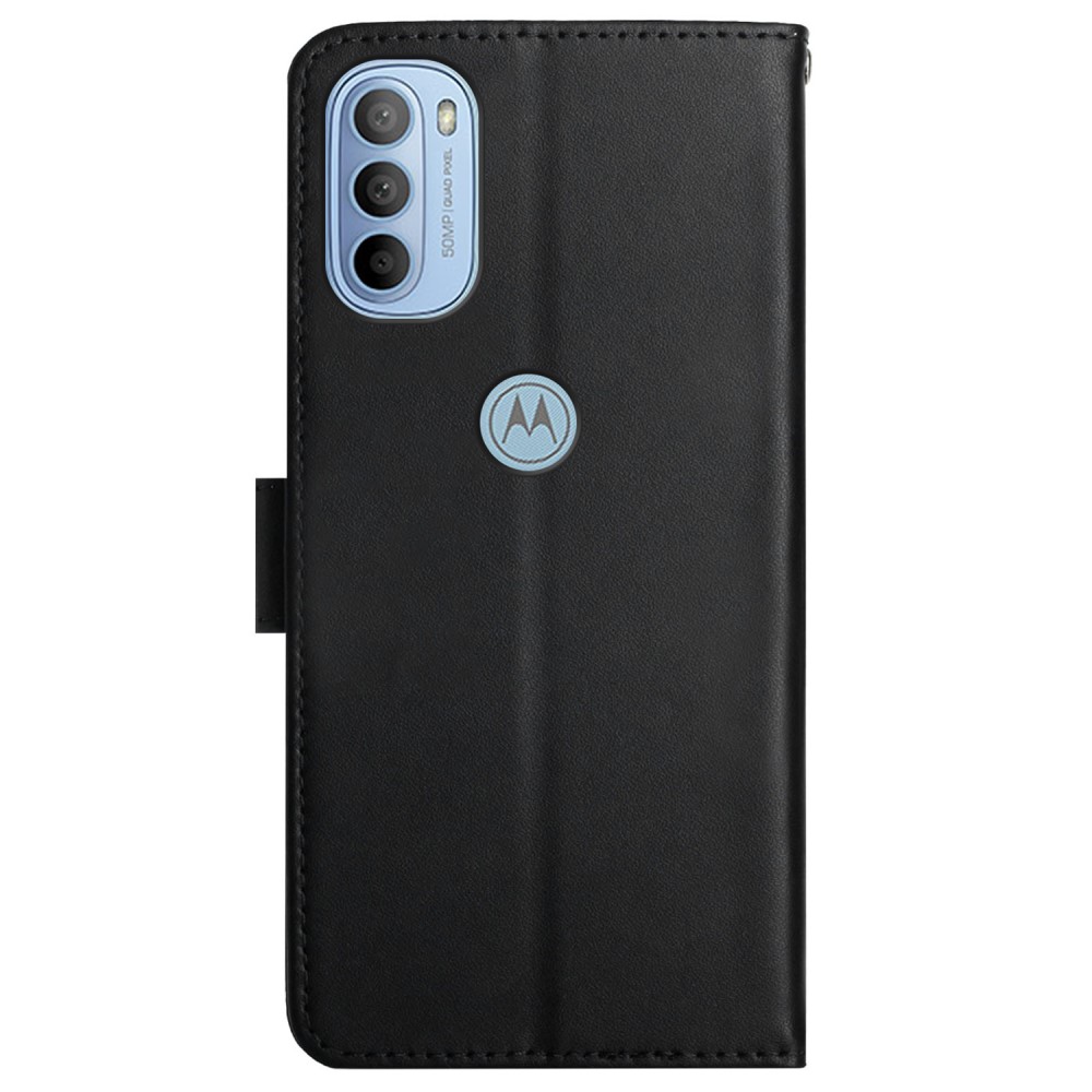  Motorola Moto G31 / G41 Fodral Nappa Textur Äkta Läder Svart