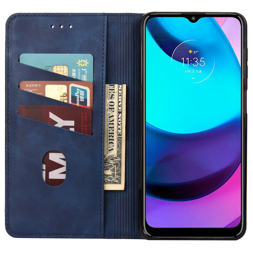  Motorola Moto E20 / E40 Fodral Flip Skin Touch Blå