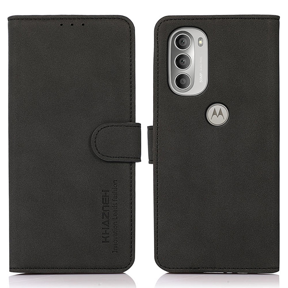 KHAZNEH KHAZNEH Motorola Moto G51 Fodral Retro Läder Svart