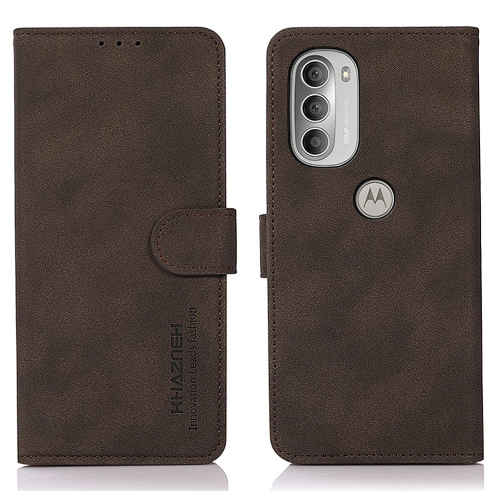 KHAZNEH KHAZNEH Motorola Moto G51 Fodral Retro Läder Brun