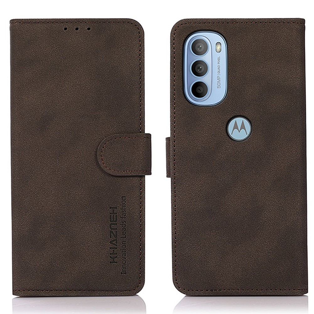 KHAZNEH KHAZNEH Motorola Moto G31 / G41 Fodral Retro Läder Brun