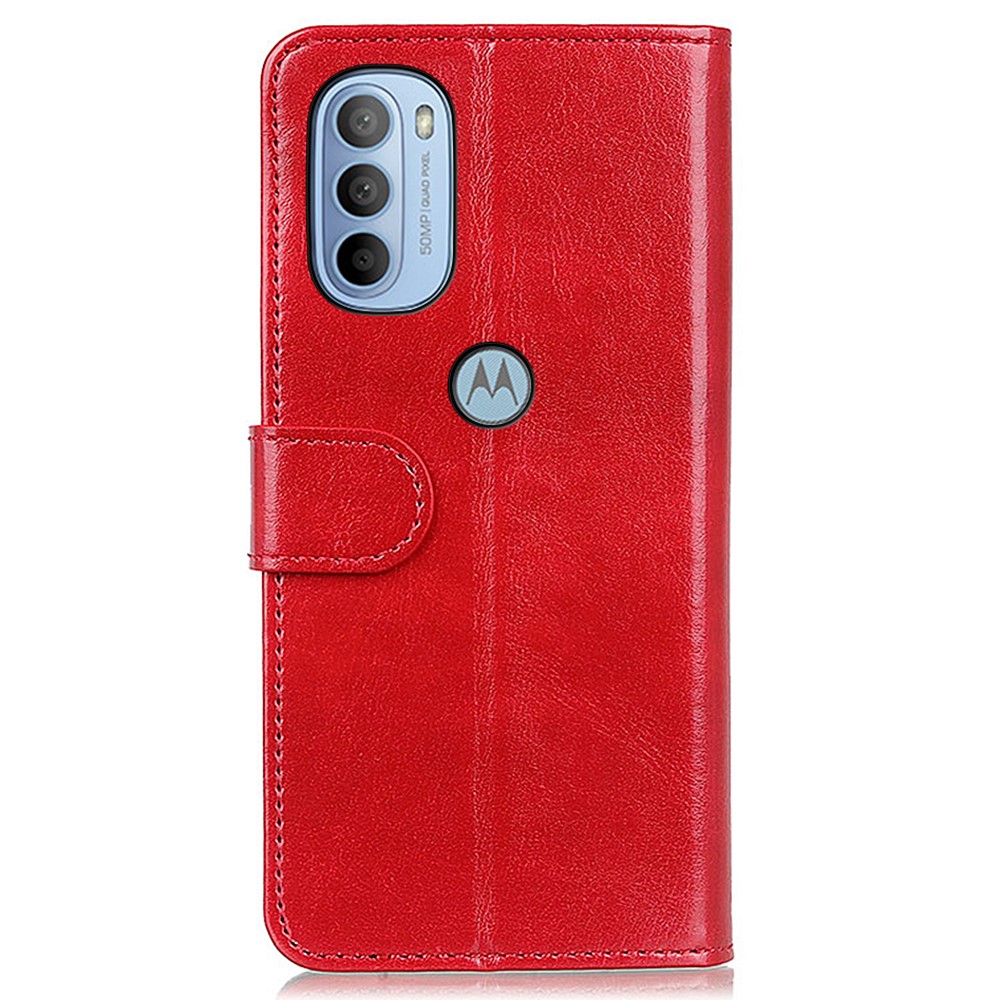 Motorola Moto G31 / G41 Fodral Retro Läder Röd