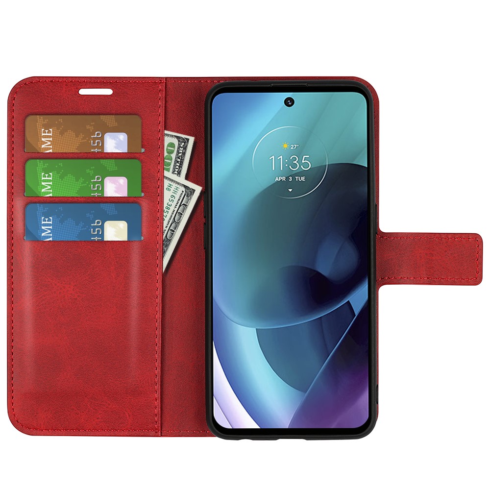  Motorola Moto G51 Fodral PU Läder Röd