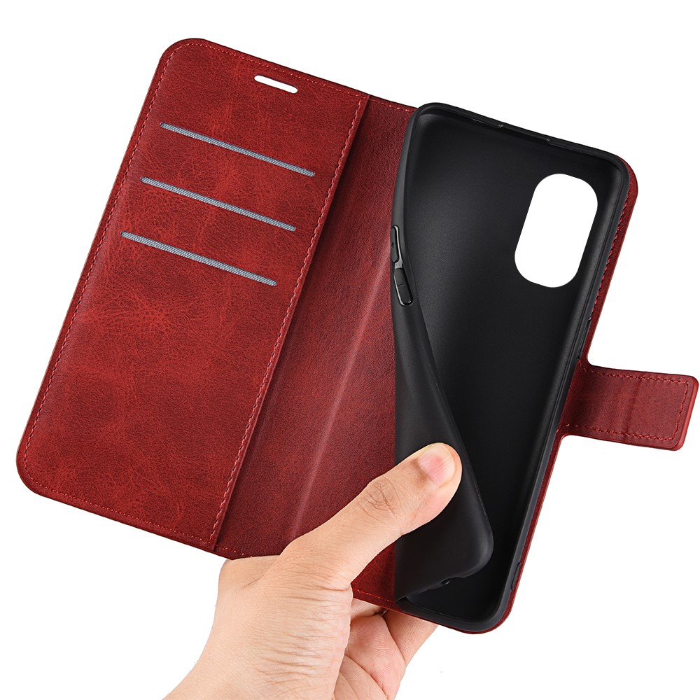  Motorola Moto G51 Fodral PU Läder Röd