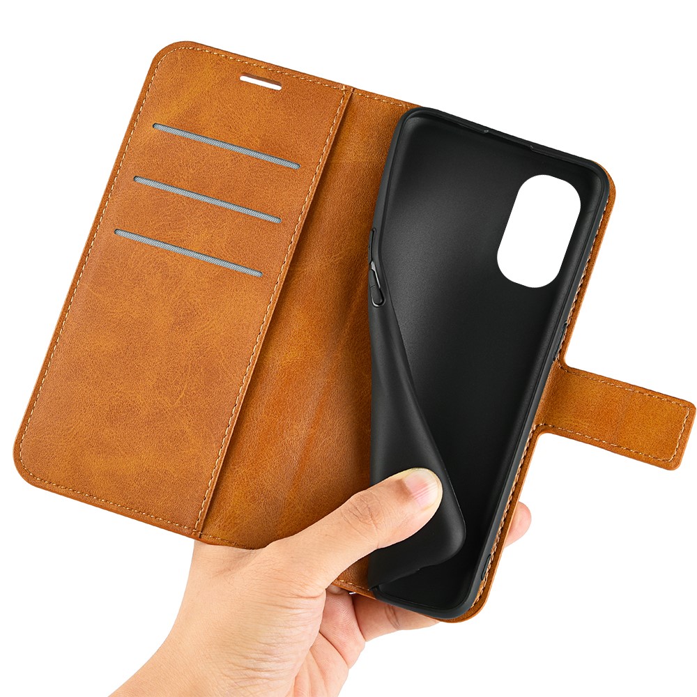  Motorola Moto G51 Fodral PU Läder Brun
