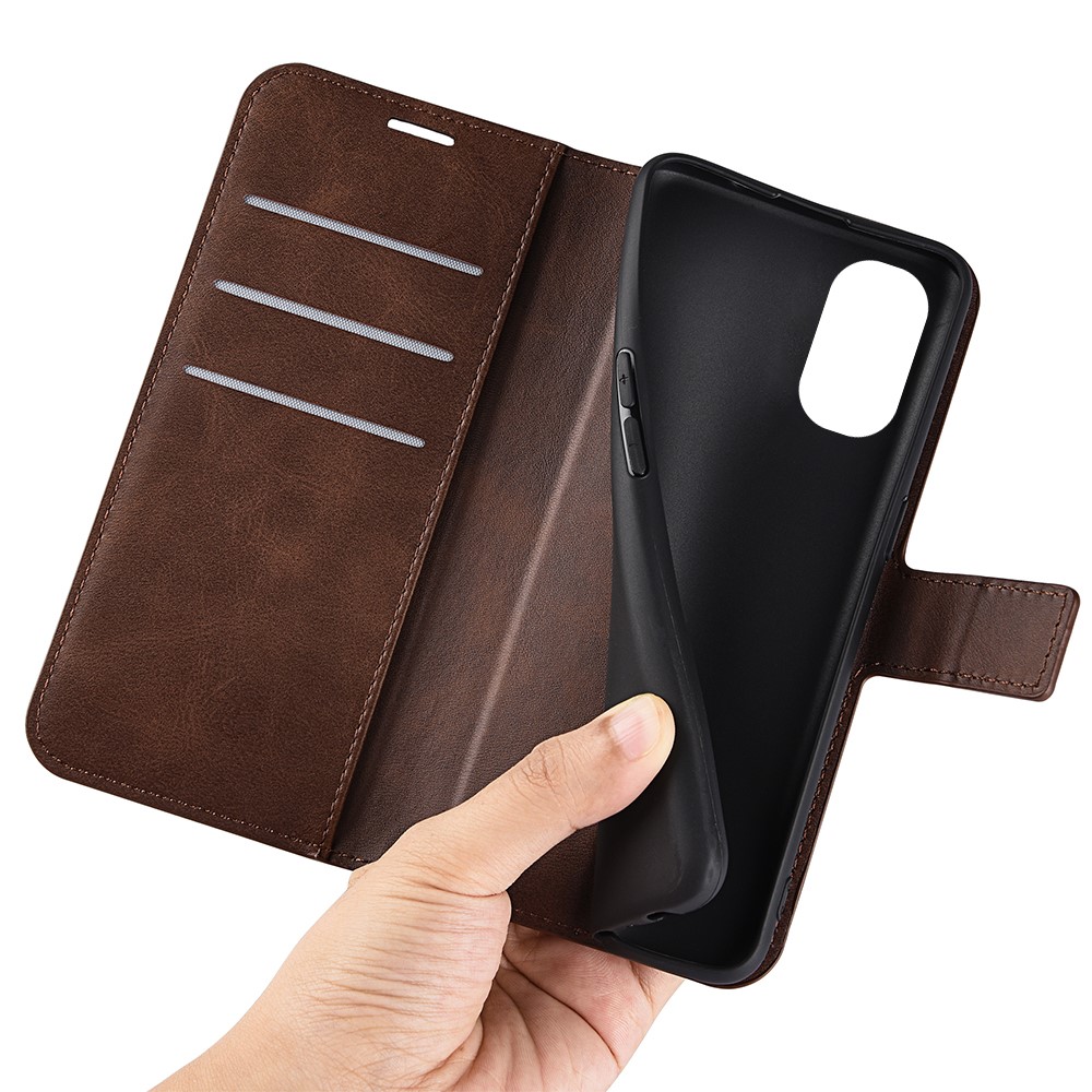  Motorola Moto G51 Fodral PU Läder Brun