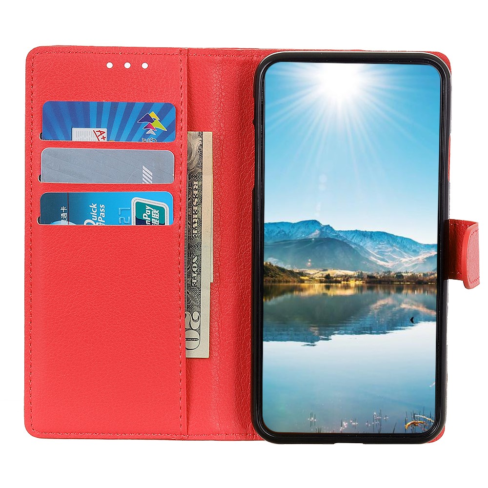  Motorola Moto G200 Fodral Litchi Läder Röd