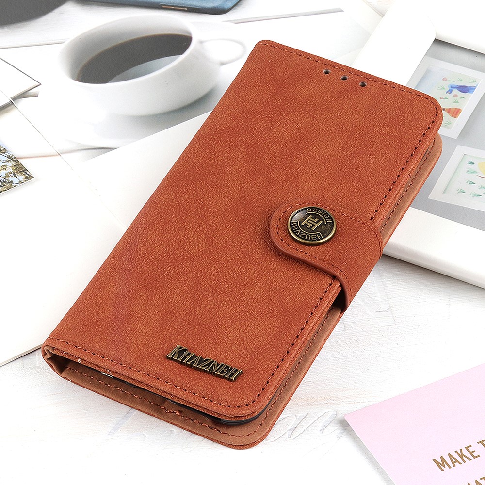 KHAZNEH KHAZNEH Motorola Moto G200 Fodral Vintage Split Läder Brun