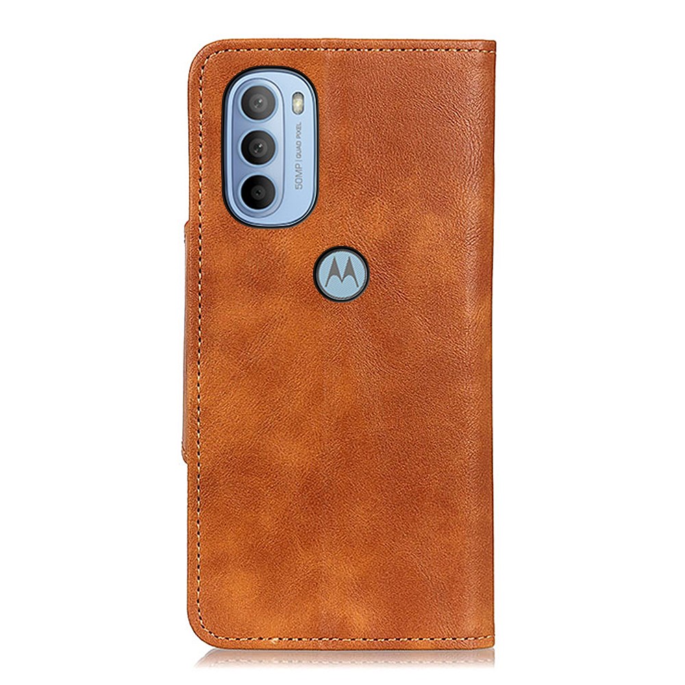  Motorola Moto G31 / G41 Fodral Mässing Magnet Brun