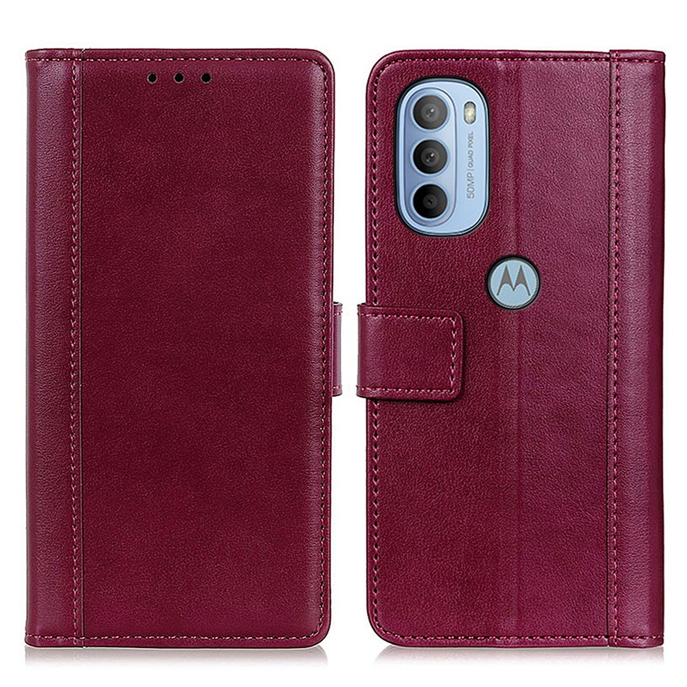  Motorola Moto G31 / G41 Fodral Läder Vinröd