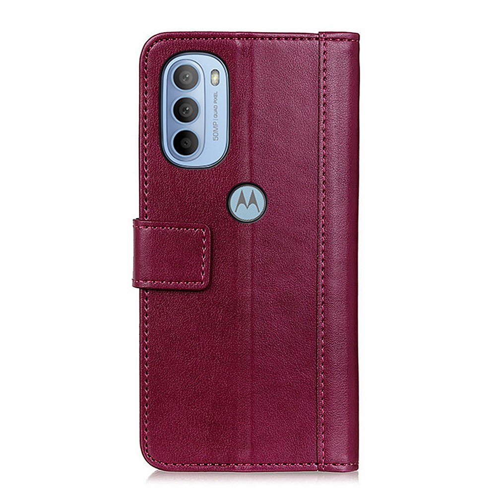  Motorola Moto G31 / G41 Fodral Läder Vinröd