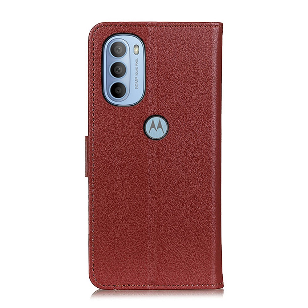  Motorola Moto G31 / G41 Fodral Litchi Läder Brun
