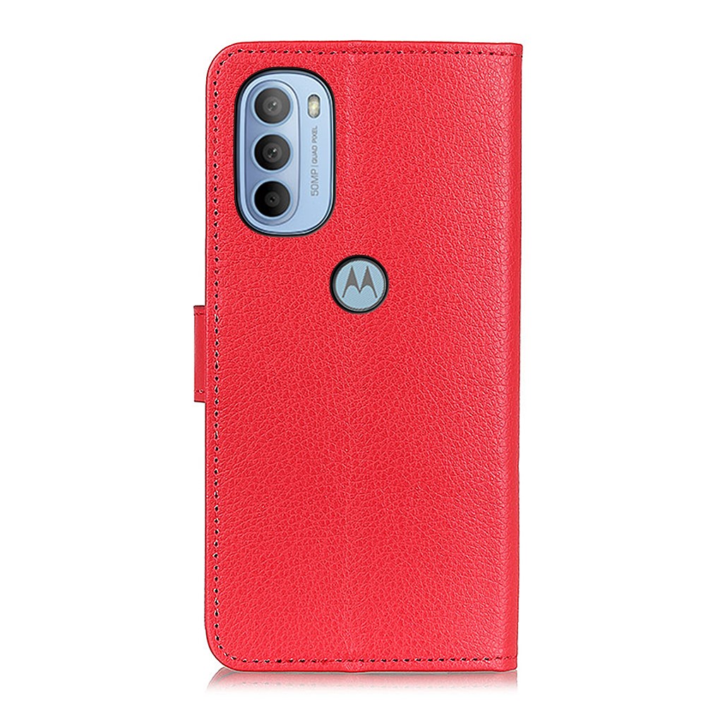  Motorola Moto G31 / G41 Fodral Litchi Läder Röd