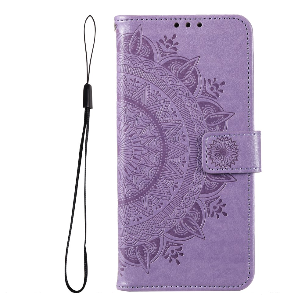  Motorola Moto E20 / E40 Fodral Mandala Läder Lila