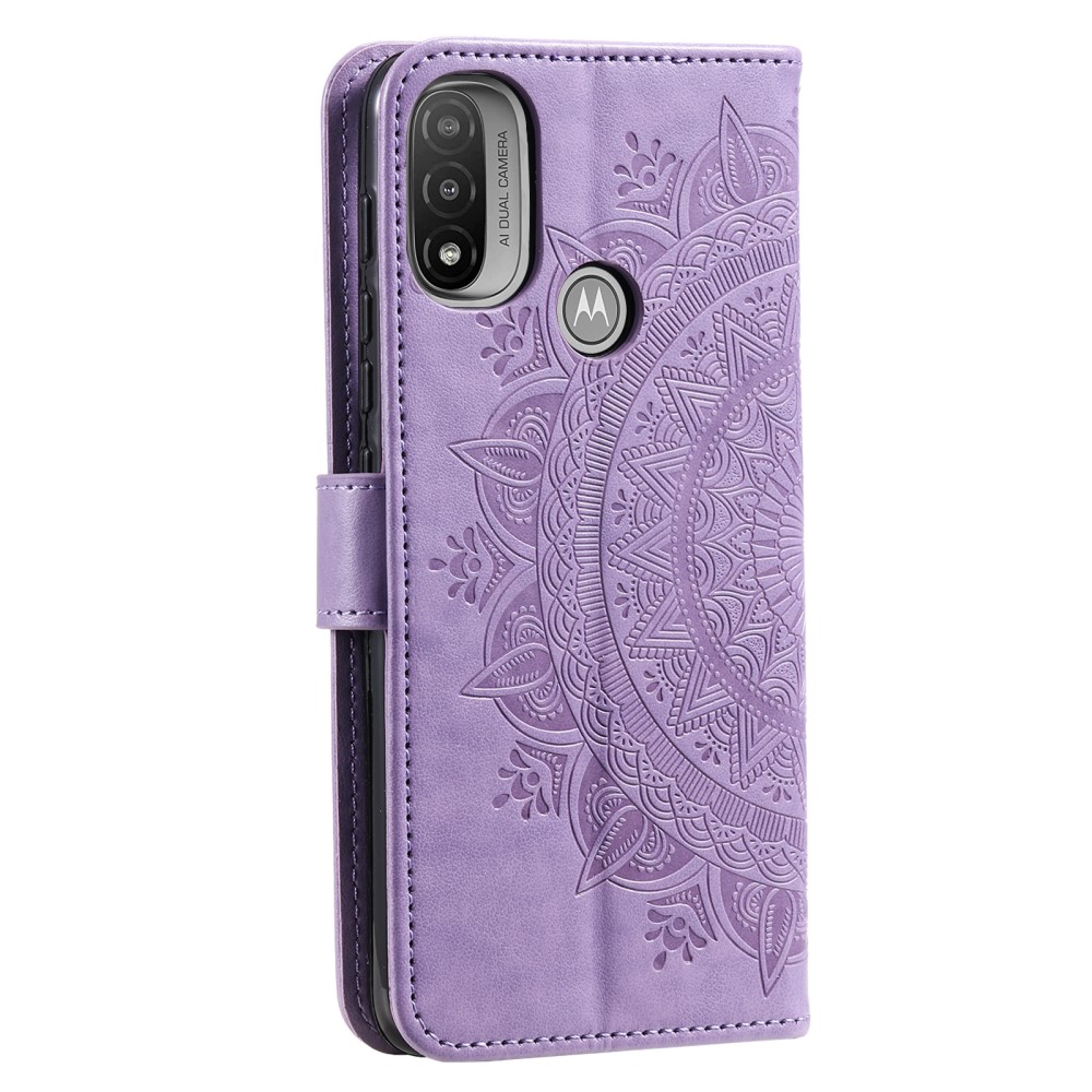  Motorola Moto E20 / E40 Fodral Mandala Läder Lila