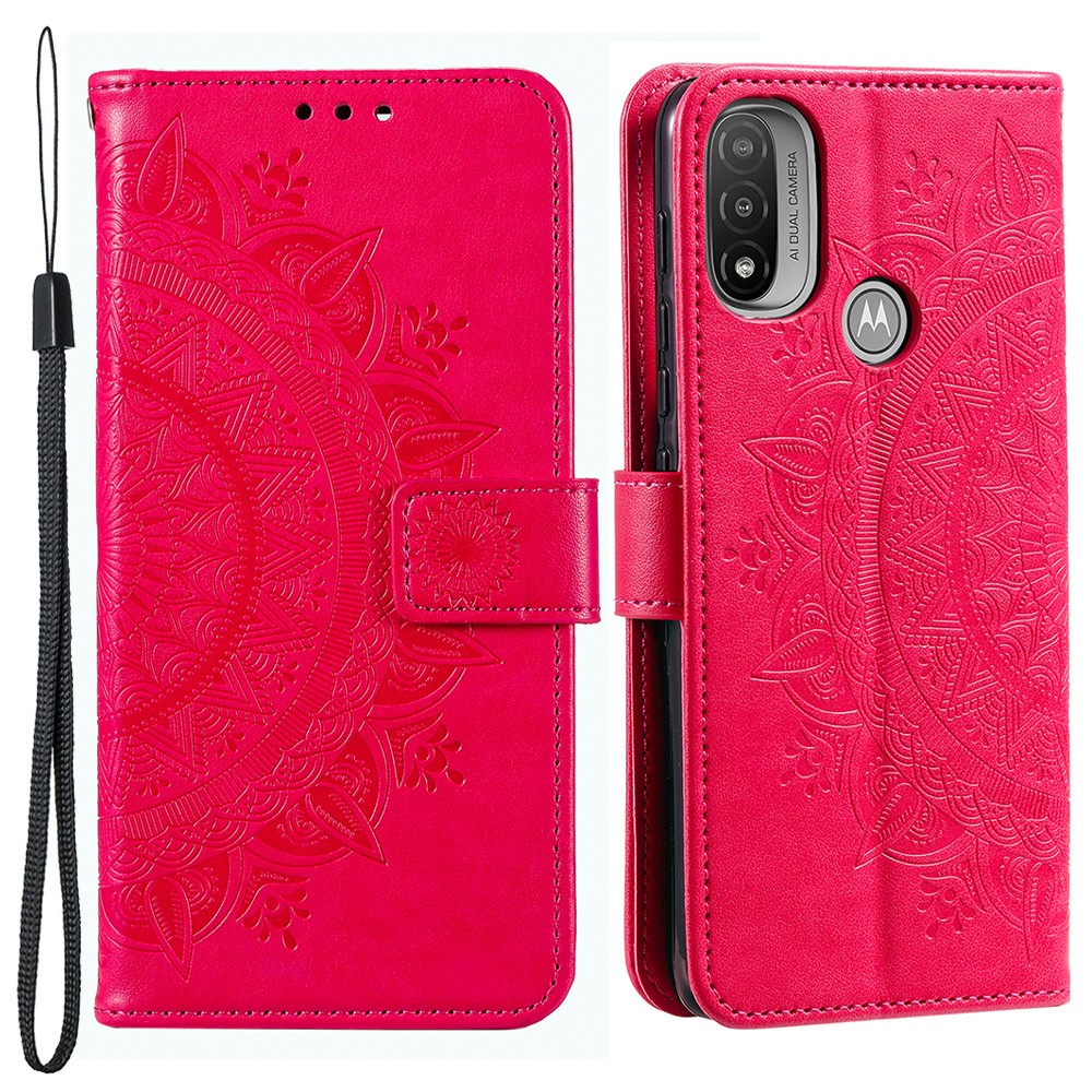  Motorola Moto E20 / E40 Fodral Mandala Läder Rosa