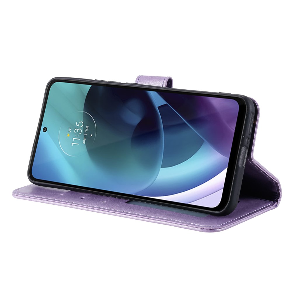  Motorola Moto G71 Fodral Mandala Läder Lila