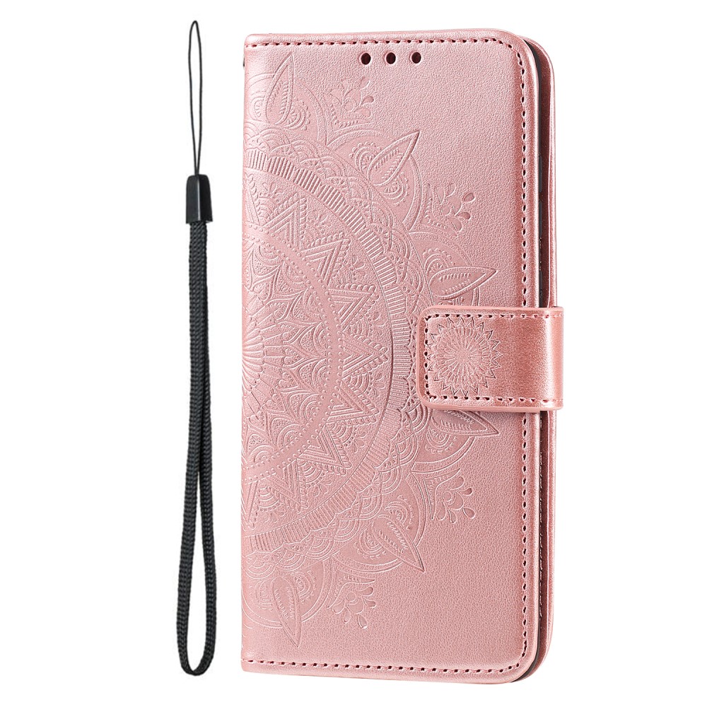  Motorola Moto G71 Fodral Mandala Läder Roséguld
