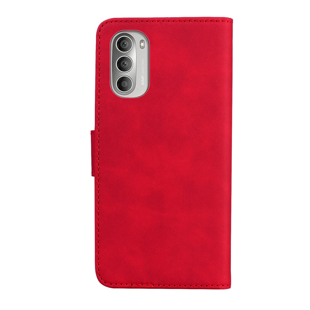  Motorola Moto G51 Fodral Skin Touch Läder Röd