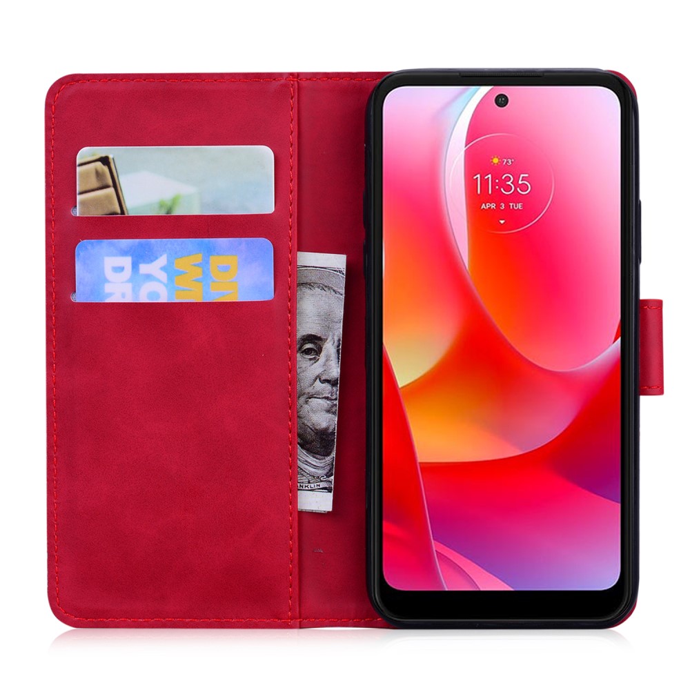  Motorola Moto G51 Fodral Skin Touch Läder Röd